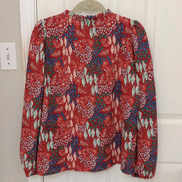 LOFT Long Sleeve Printed Split Neck Blouse - Image 6