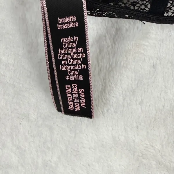 Victoria's Secret Black Sheer Mesh‎ Strappy Bralette Front Clasp 364109 Small - Image 6