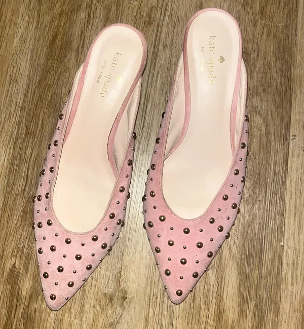 Kate Spade Surie Parisian Pink Suede Kitten Heel Mules - Image 4
