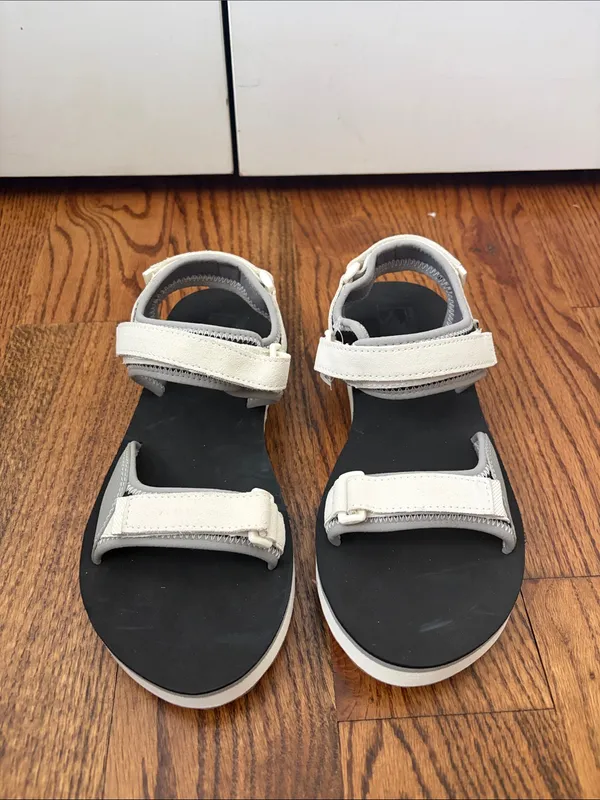 Vans Tri-Lock Suede White Black Sandals Women's Size 9 New without Tags - Image 2