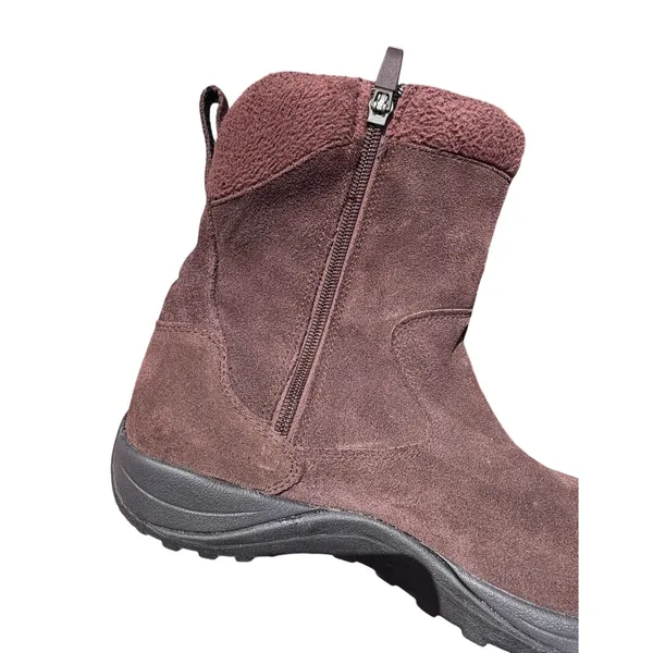 LL Bean Women's Brown Suede Primaloft Insulated Zip Winter Boots Sz 10W - Image 5