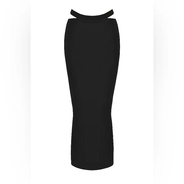 House of CB MARTINEZ Robe Noire Longue Ouverte skirt, Size Small, $190 - Image 4
