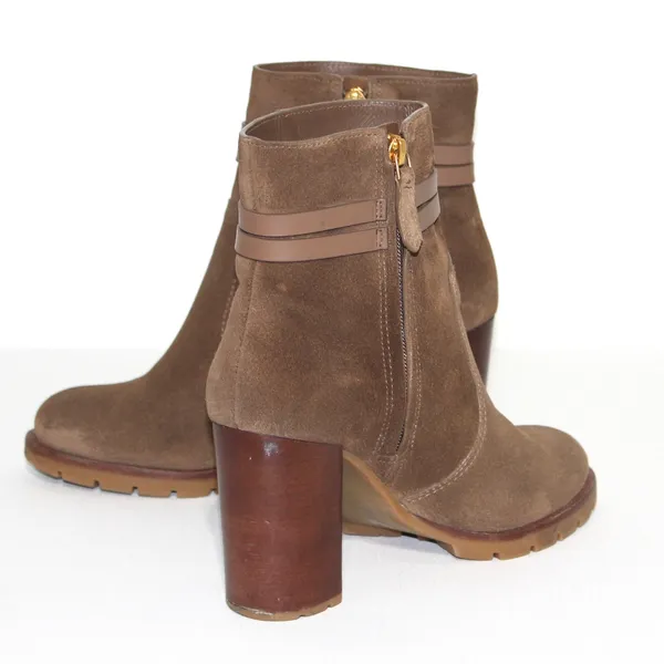 Tory Burch Leigh Lug Sole Booties In River Rock/ River Rock Size 8 - Image 6