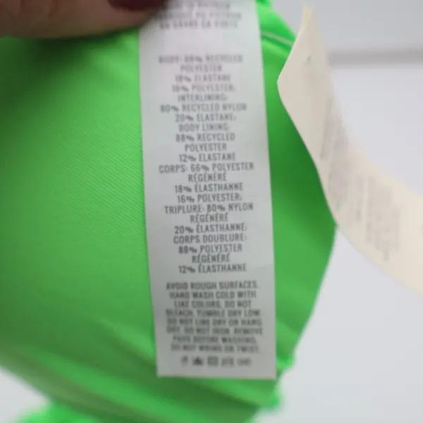Aerie Bikini Top Womens M Triangle Neon Lime Green Floral Lace New - Image 4
