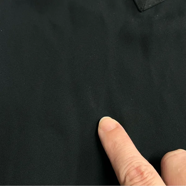 Who What Wear Imperfect black top slightly sheer v‎ neck goth grunge alternative layering 2018 - Image 3