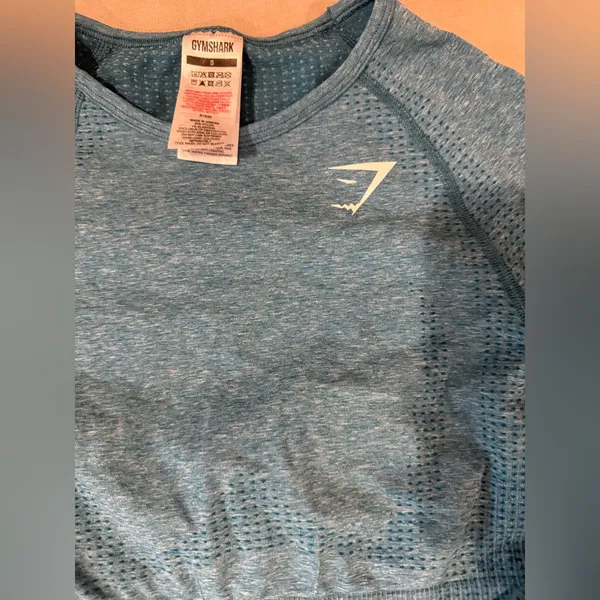 Gymshark Teal Women's Crew Neck Long‎ Sleeve Crop Top Size Small - Image 3
