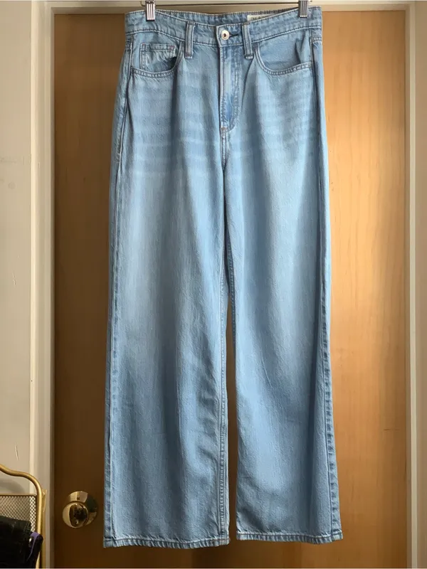 rag & bone Light Blue Wide Leg Lori Mid-Rise Crop Jeans Size-24 90’s Minimalist - Image 3