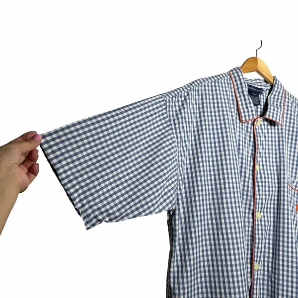 Polo Ralph Lauren Pajama Sleep Shirt Mens XL Blue Gingham Cotton Nightshirt Pony - Image 5