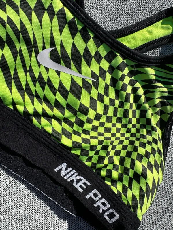 Crazy Yellow Nike Dri-Fit Sports Bra - Image 3
