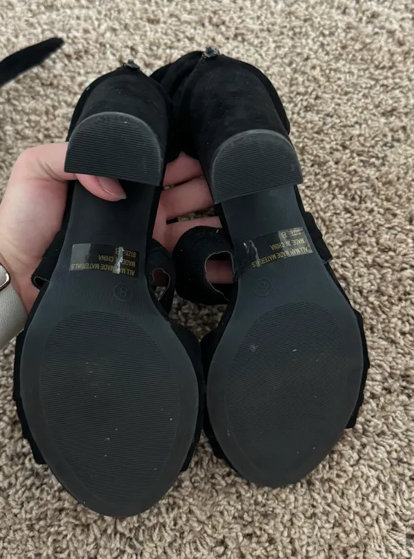 Lulus Suede Black Heels - Image 4