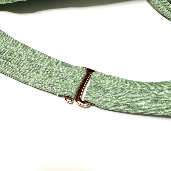 Shade & Shore Metallic Triangle Halter Bikini Top Size Large Green Y2K Rave Sexy - Image 9