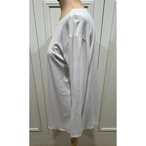 Eileen Fisher Women's White Asymmetrical Tunic Size Medium Lagenlook‎ Minimalist - Image 4