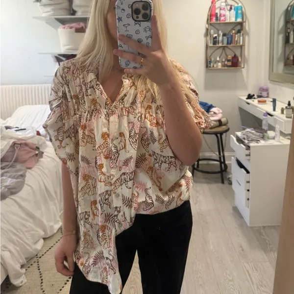 J.Crew BIBI tiger top M - Image 9