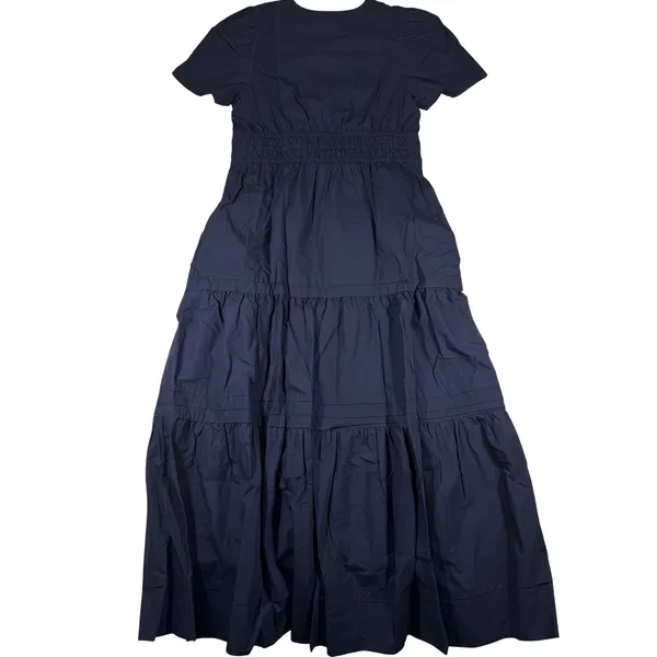 Quince Navy 100% Organic Cotton‎ Poplin Tiered Maxi Dress Large RK001-16278 - Image 9