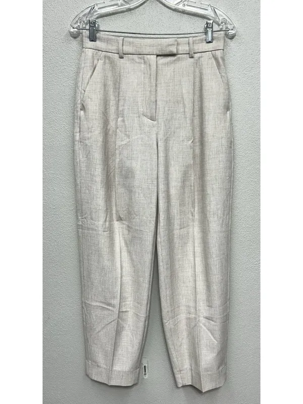 Abercrombie & Fitch Trouser Pants 2 /26 Beige Tailored Ankle Pleated High Rise - Image 3