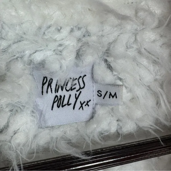 Princess Polly‎ Mariana Jacket Small Medium Black PU Faux Fur Lined Moto Biker - Image 13