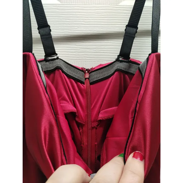 Camille La Vie Size 2 Red Ruched Satin Sweetheart Mermaid Dress Prom Gown - Image 5