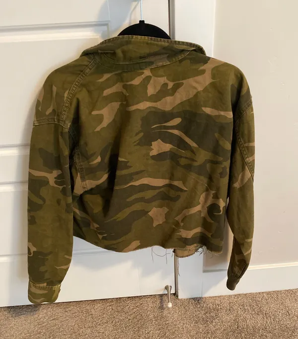 Topshop Distressed Hem Camo Jacket - Image 3