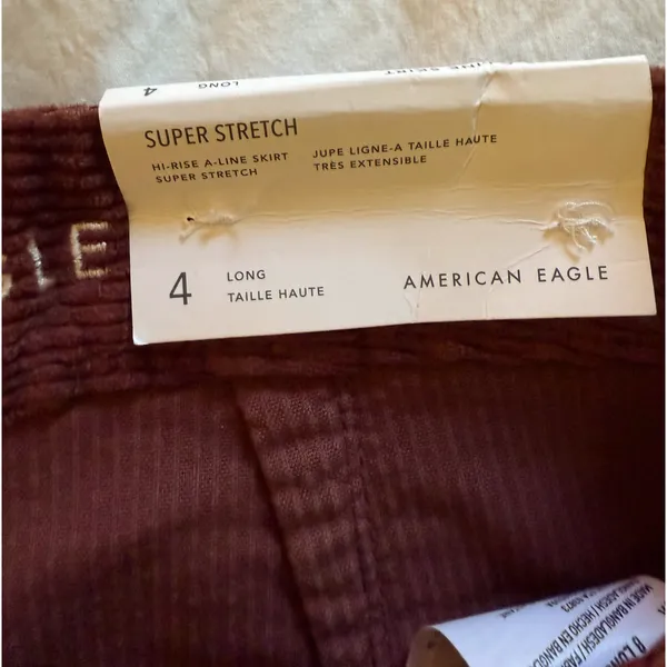American Eagle Skirt Womens Size 4Long Brown Corduroy Short Skirt High Rise NWT - Image 5