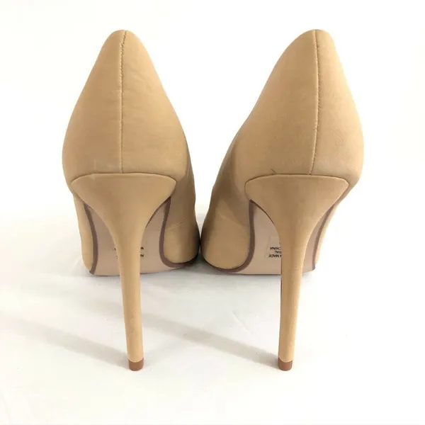Delicious Womens Heels Pumps Pointed Toe Matte Faux Leather Beige Size 8.5 - Image 3