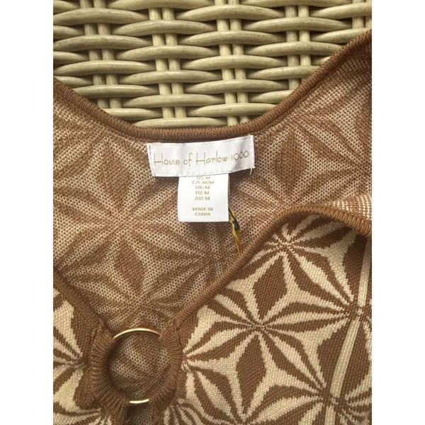 House of Harlow 1960 NWT Geometric Knit Maxi Dress medium‎ boho retro layered - Image 5