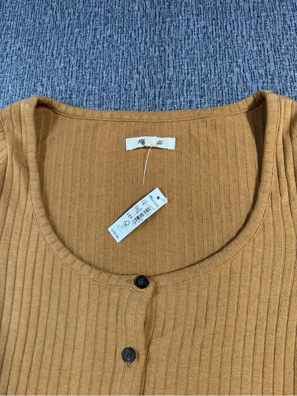 Madewell Ribbed Long Sleeve Crop Shirt - Image 3