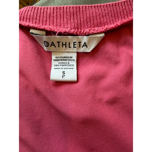 Athleta Pink Modal Blend Tank Cloudlight Rib Trim Small Petite Sleeveless - Image 3