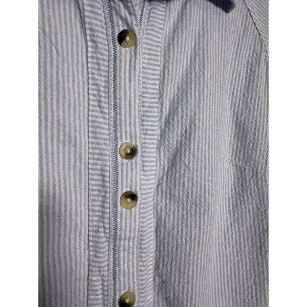 Free People Ellie Blue Stripe Short Sleeve Top Women’s Sz. M - Image 6
