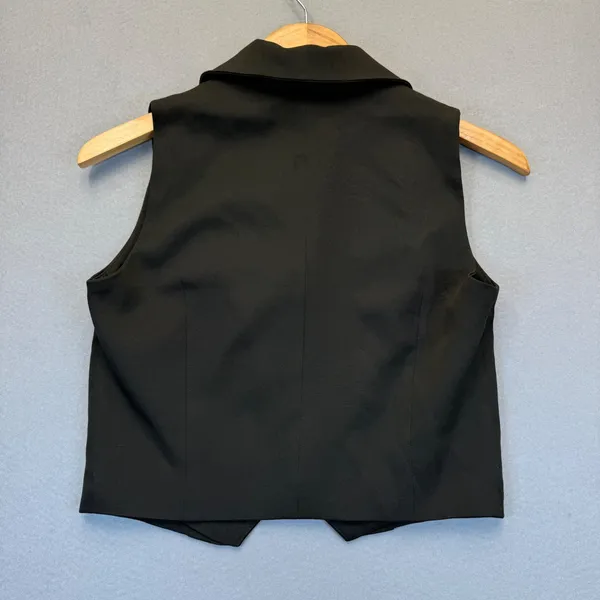 SNDYS Womens Black Cropped Button Up‎ Vest Notched Lapel Size S Small - Image 6