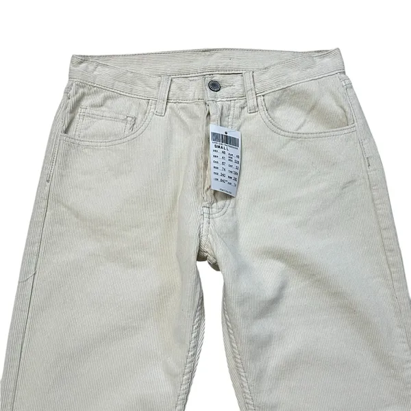 Brandy Melville John Galt Cream High Waist Corduroy Straight Jeans Grunge Casual School 90s Fall - Image 2