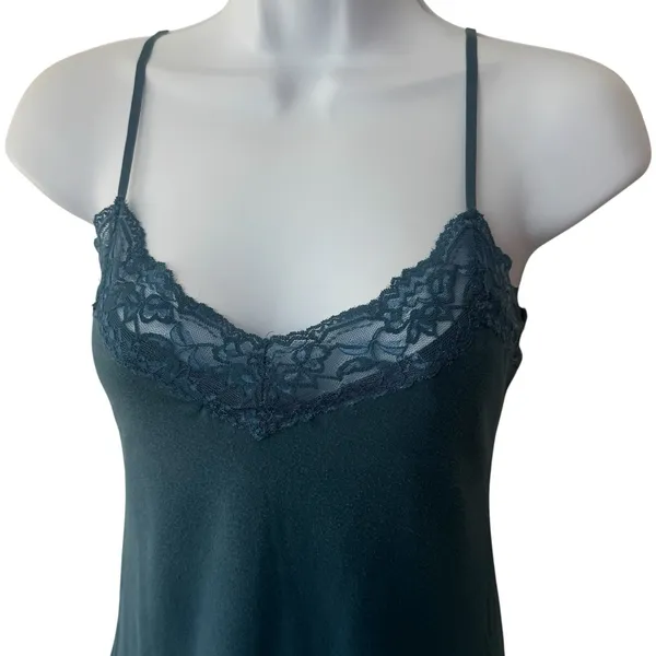 Y2K Wet Seal Lace Trim Tank Camisole Turquoise Feminine Dainty Summer Festival M - Image 3
