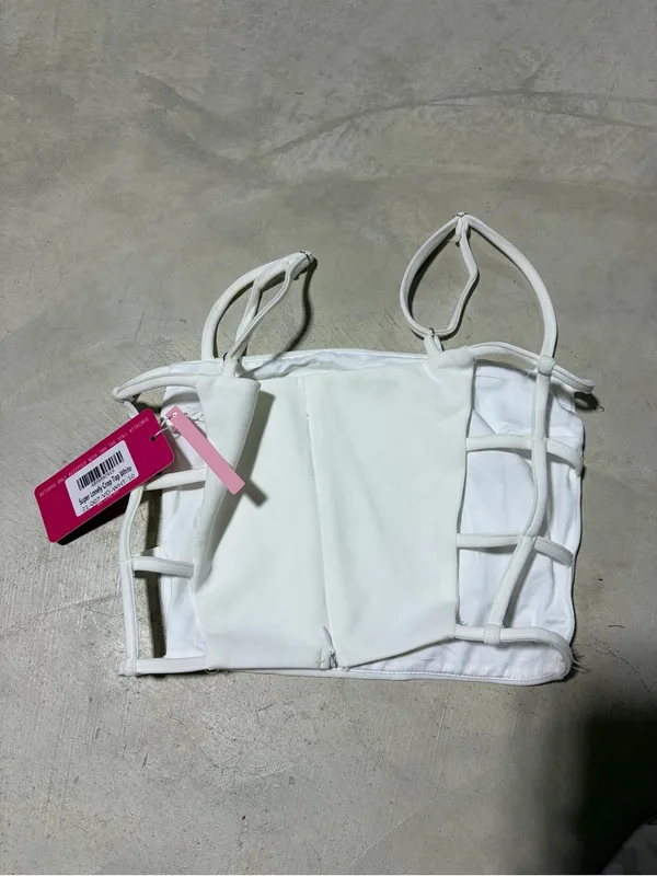 Beginning boutique super lonely White Strappy Crop Top - Image 8