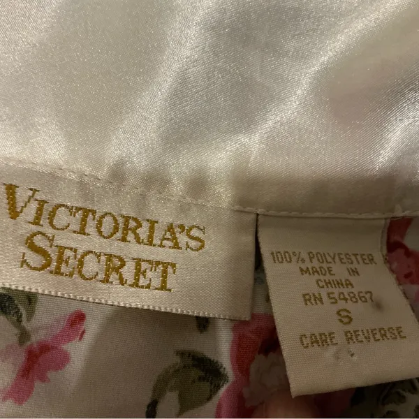 Vintage 90s gold label Victoria’s Secret floral paisley print robe scalloped hem - Image 9