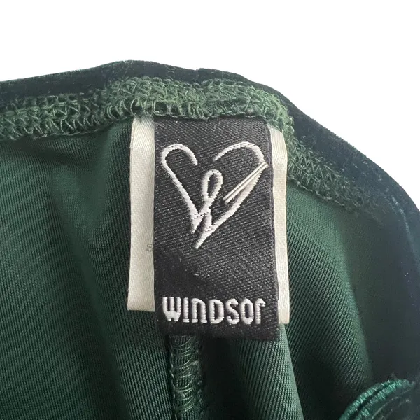 Windsor Velvet Lace Trim Mini Bodycon Dress Forest Green Whimsigoth Size M - Image 5