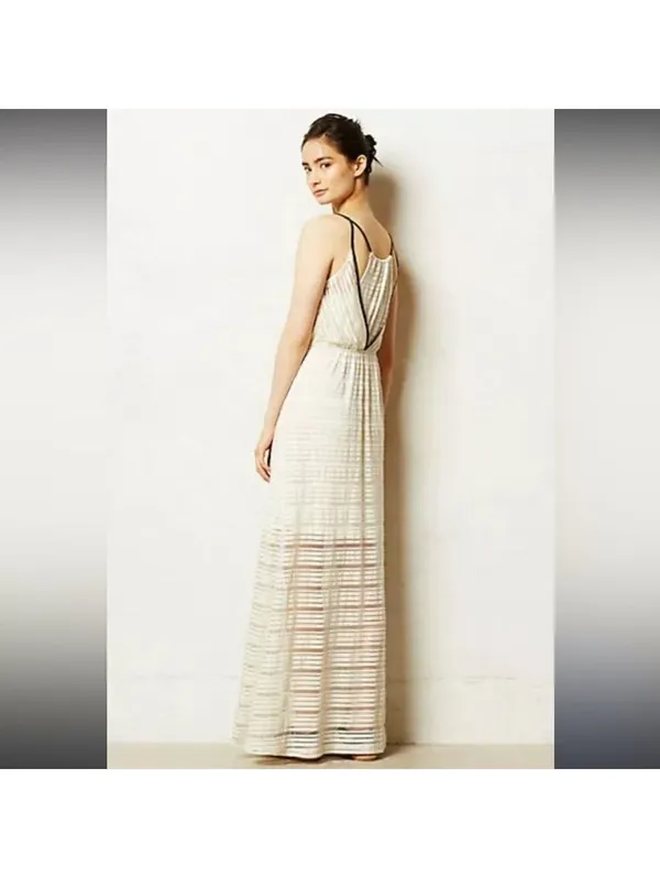Anthropologies Maeve Racerback Sheer Maxi Dress Size Medium - Image 2