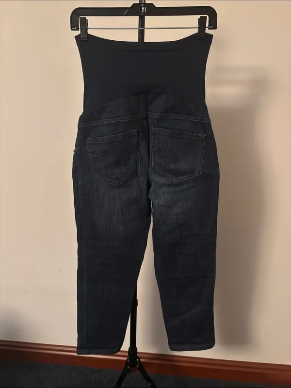 Motherhood Dark Blue Maternity Crop Jeans - Image 3