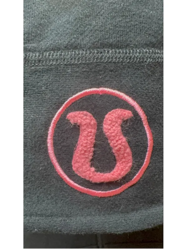 Lululemon Scuba Hoodie with Pink Lululemon Logo Lined Hood Size 12 (21” PTP) - Image 7