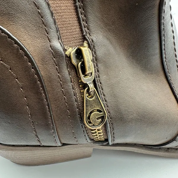 Guess Brown Ankle Booties Heel Side Zip Western Womens Size‎ 7.5M - Image 4
