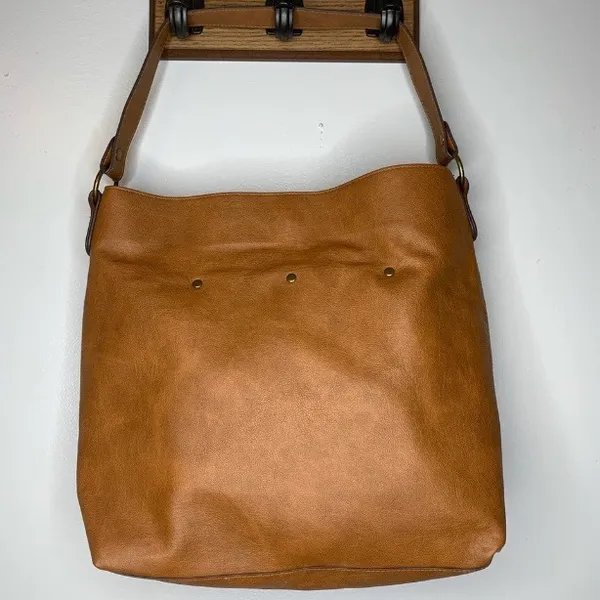 Boho Brown Faux Leather Shoulder Bag - Image 2