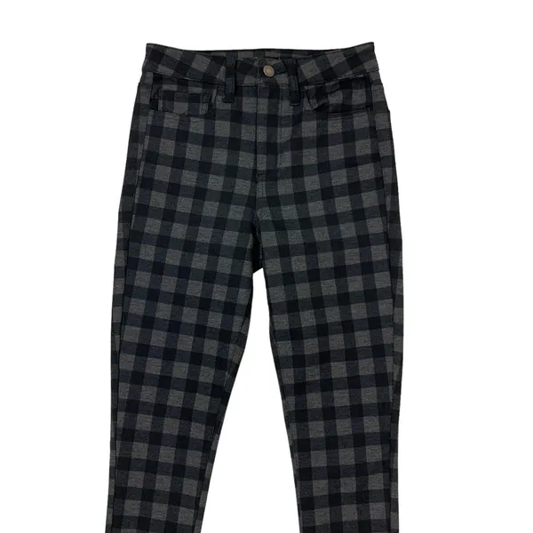 Aqua Pants Small Black Gray Skinny Stretch Gingham Workwear Office Business - Image 2