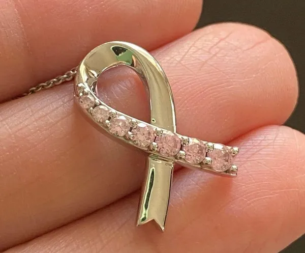 SAI 925 Pink Ribbon Cancer Sterling Silver 18” Necklace - Image 13