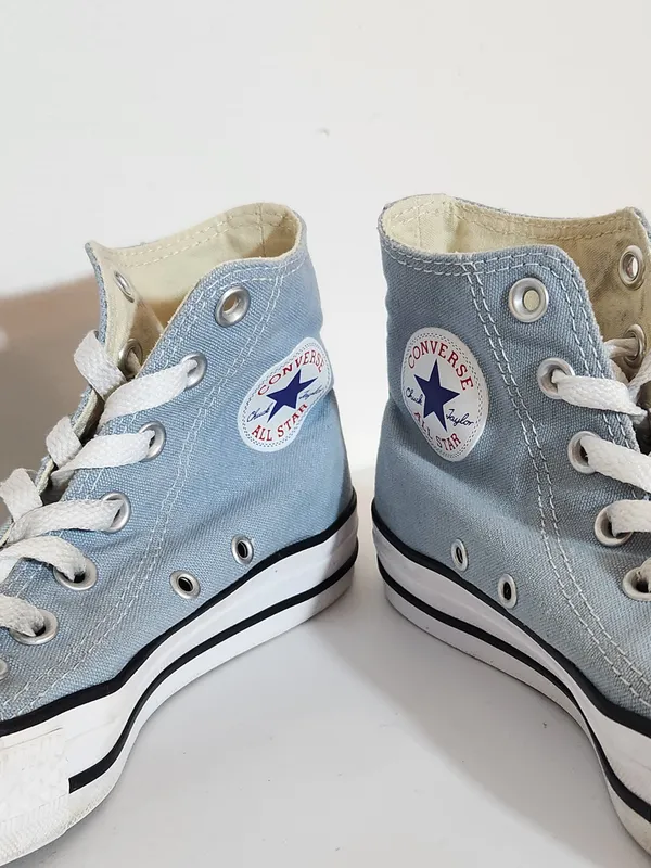Converse All-Stars Light Blue High Top Sneakers Women's Size 6 Men's Size 4 - Image 5