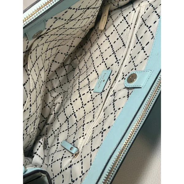 Kate Spade New York Loden Newbury Lane Satchel Hand Bag Light Blue Saffiano‎ - Image 6