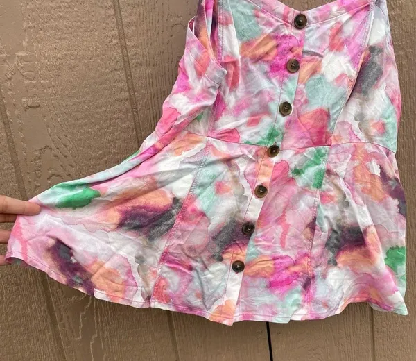 Torrid Womens Shirt Tank Multi Color Watercolor Twill Fit and Flare 12 Large - Image 10