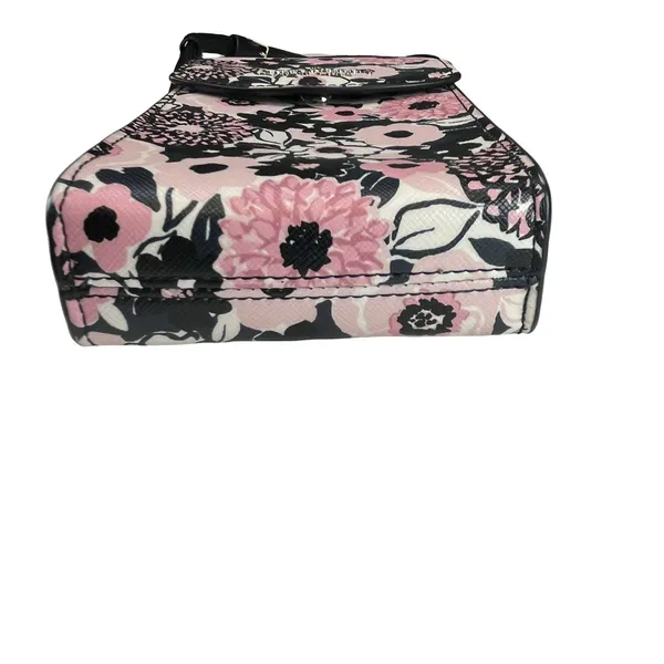 Kate Spade Staci North/South Flap Phone Crossbody Dahlia Floral Pink Multi Black - Image 3