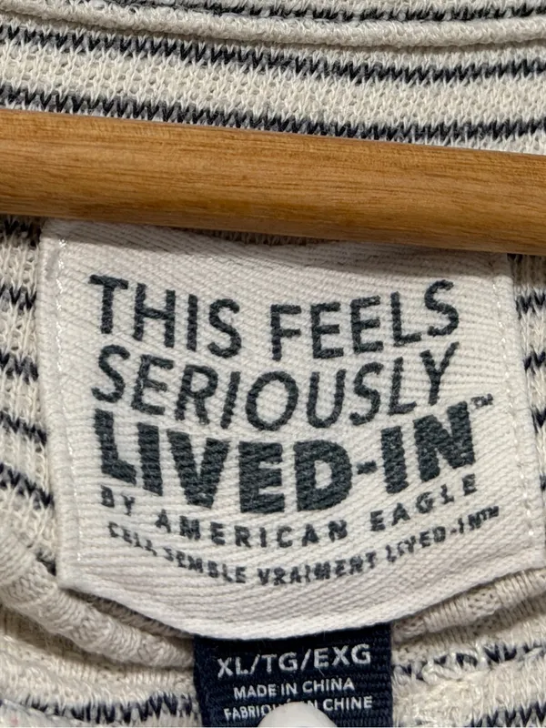 American Eagle Striped Oversized Sweatshirt Size XL Feels lived in sweater AE - Image 2