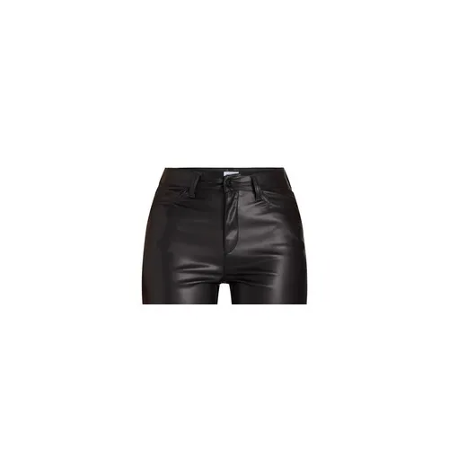 Time and Tru Womens Pants Sz 6 Black High Rise Straight Leg Faux Leather Casual - Image 7