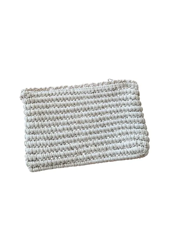 MARCUS BROTHERS Vintage Cream Woven Italian Clutch Bag - Image 7