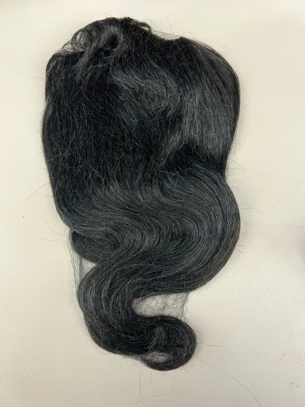 Black biker beard and mustache wig with black bandana - Image 2