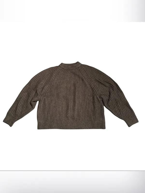 Madewell Ribbed Cotton-Blend Sweater molasses brown chunky knit Size XS NWOT - Image 4